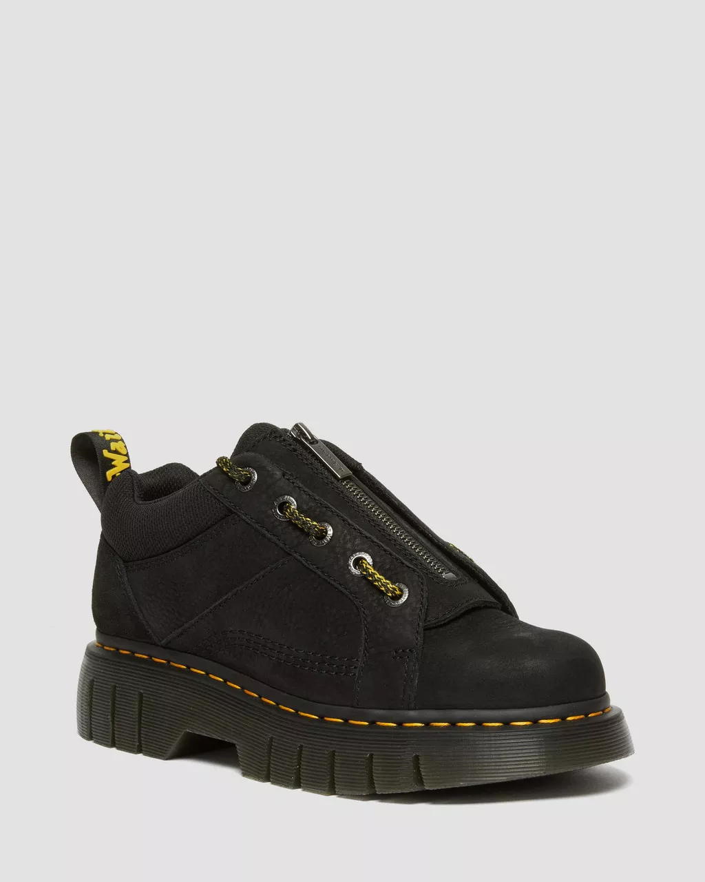 DR MARTENS Woodard Tumbled Nubuck Leather Zip Shoes