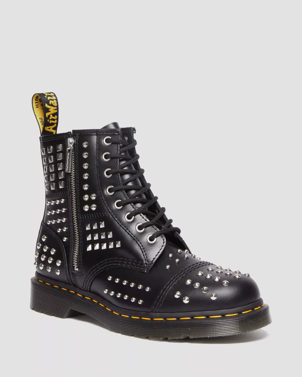 DR MARTENS 1460 Studded Zip Leather Boots