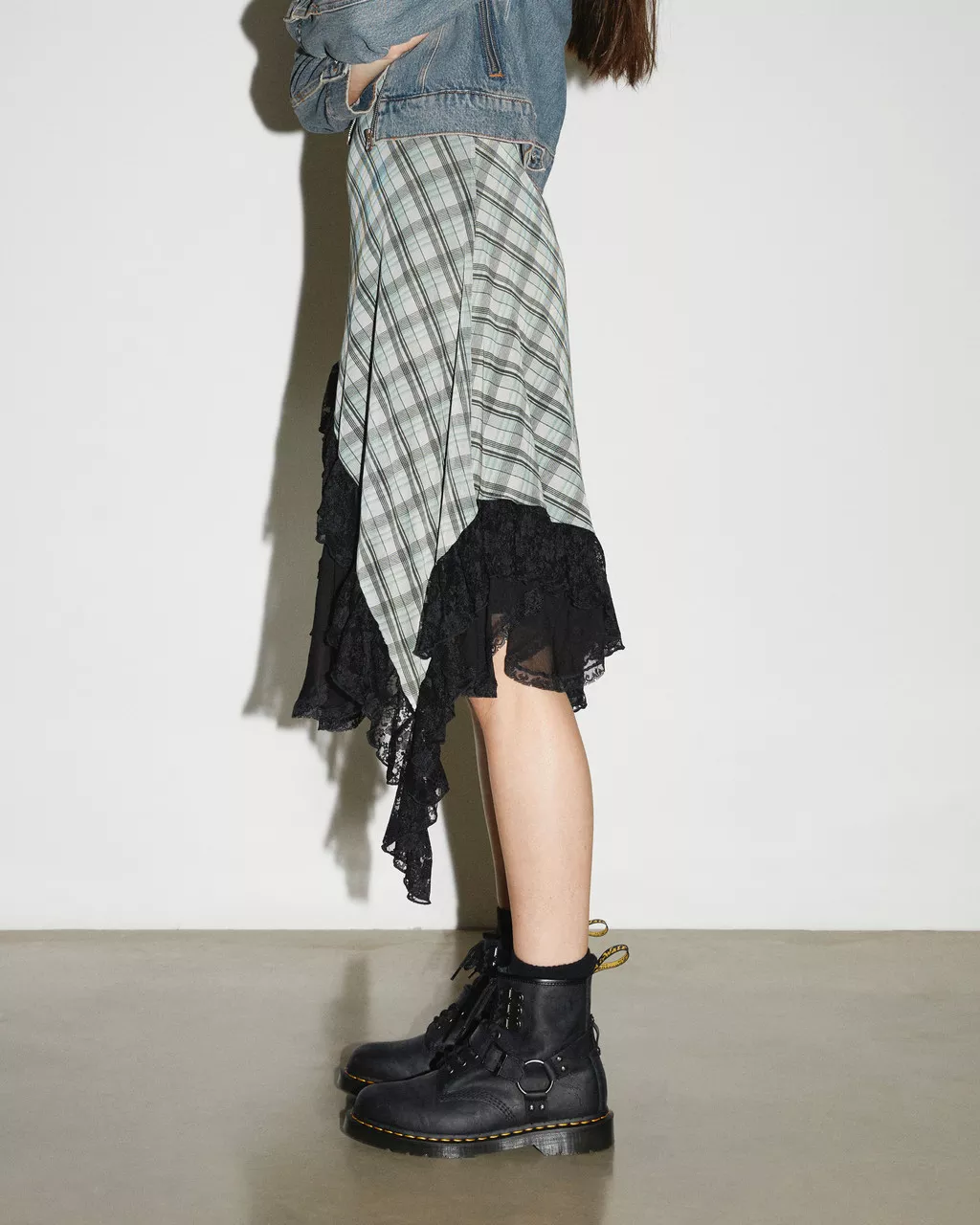 DR MARTENS 1460 Buckle Harness Leather Lace Up Boots