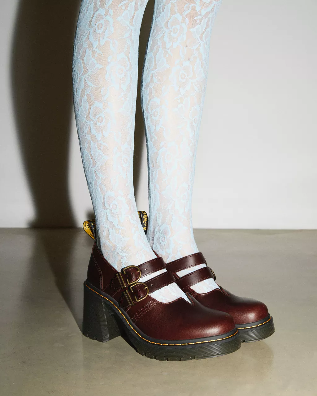 DR MARTENS Eviee Leather Mary Jane Heeled Shoes