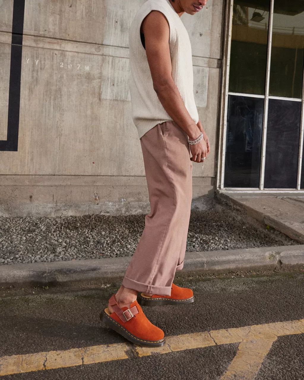 DR MARTENS Jorge II Suede & Leather Slingback Mules