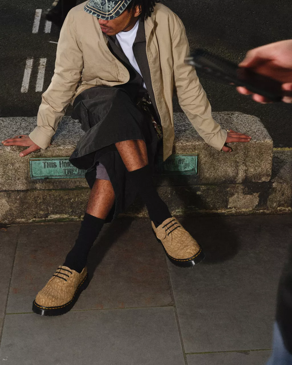 DR MARTENS 1461 Bex Made in England Emboss Suede Oxford Shoes