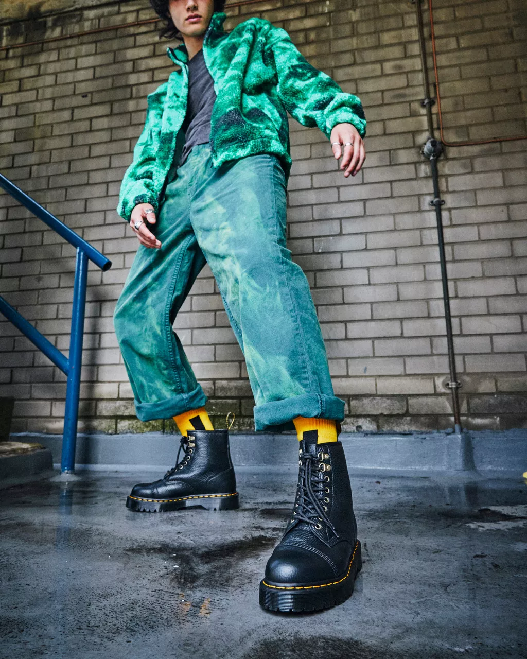 DR MARTENS 1460 Bex Faux Fur-Lined Leather Lace Up Boots