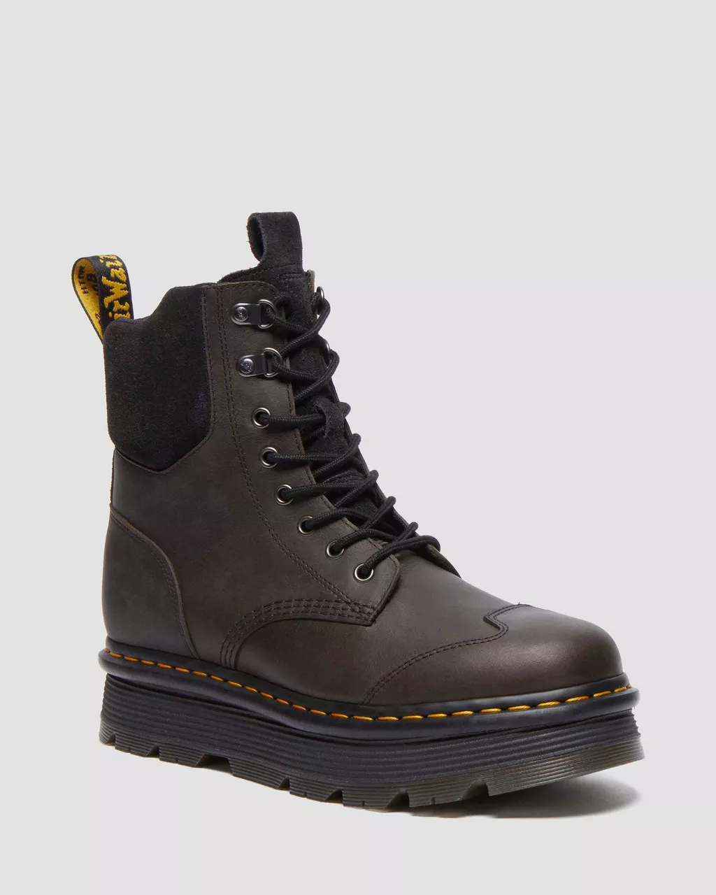 DR MARTENS Zebzag Suede & Leather Casual Lace Up Boots