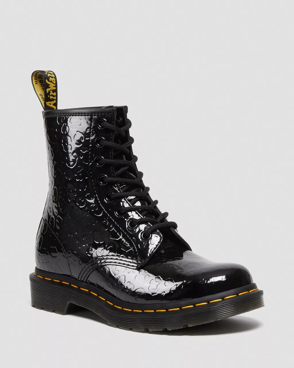 DR MARTENS 1460 Leopard Emboss Patent Leather Boots
