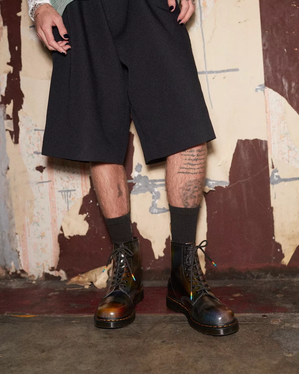DR MARTENS 1460 For Pride Rub Off Leather Lace Up Boots