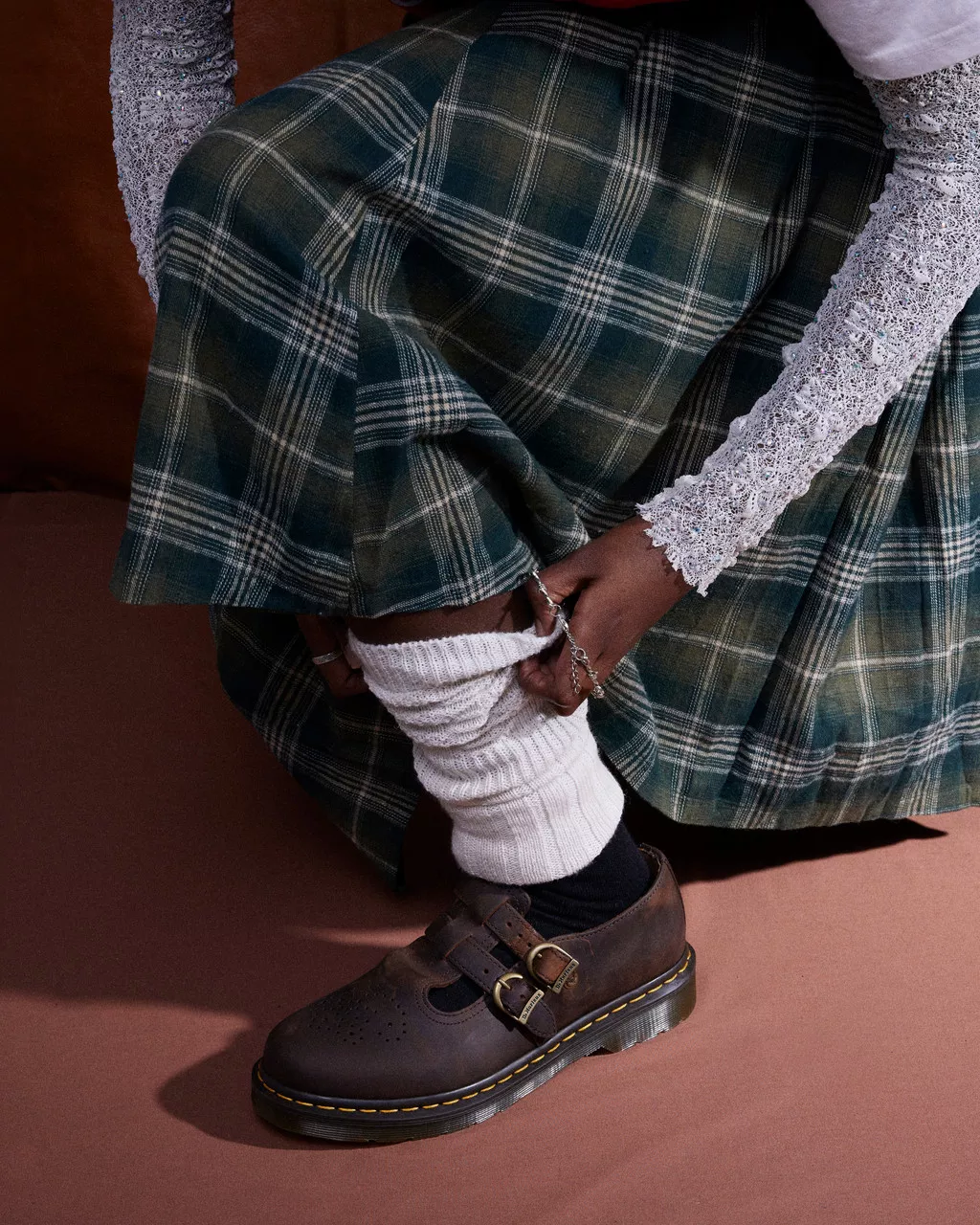 DR MARTENS 8065 Crazy Horse Leather Mary Jane Shoes