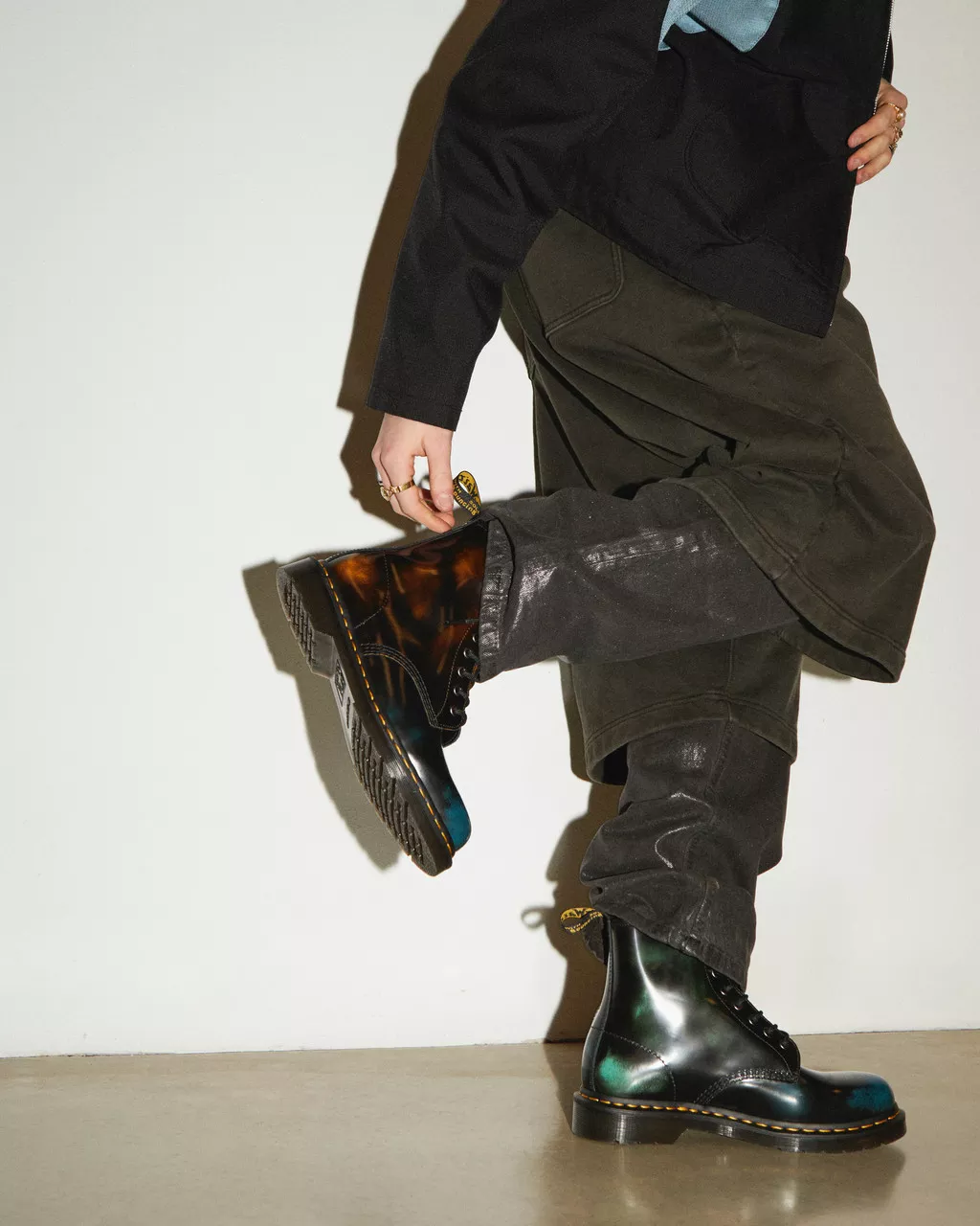 DR MARTENS 1460 Brush Off Leather Lace Up Boots