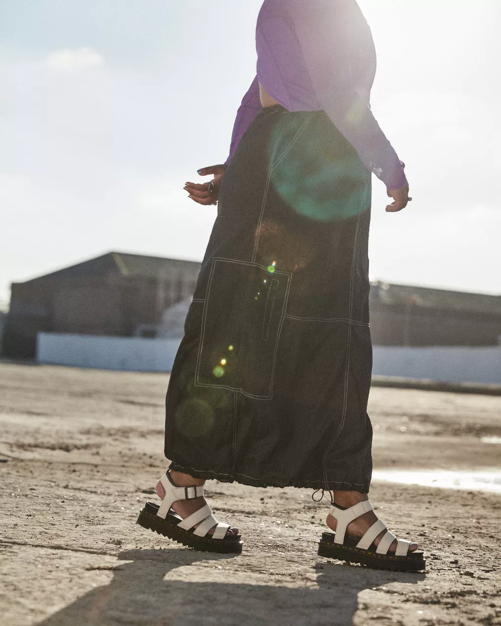 DR MARTENS Blaire Pisa Leather Strap Platform Sandals