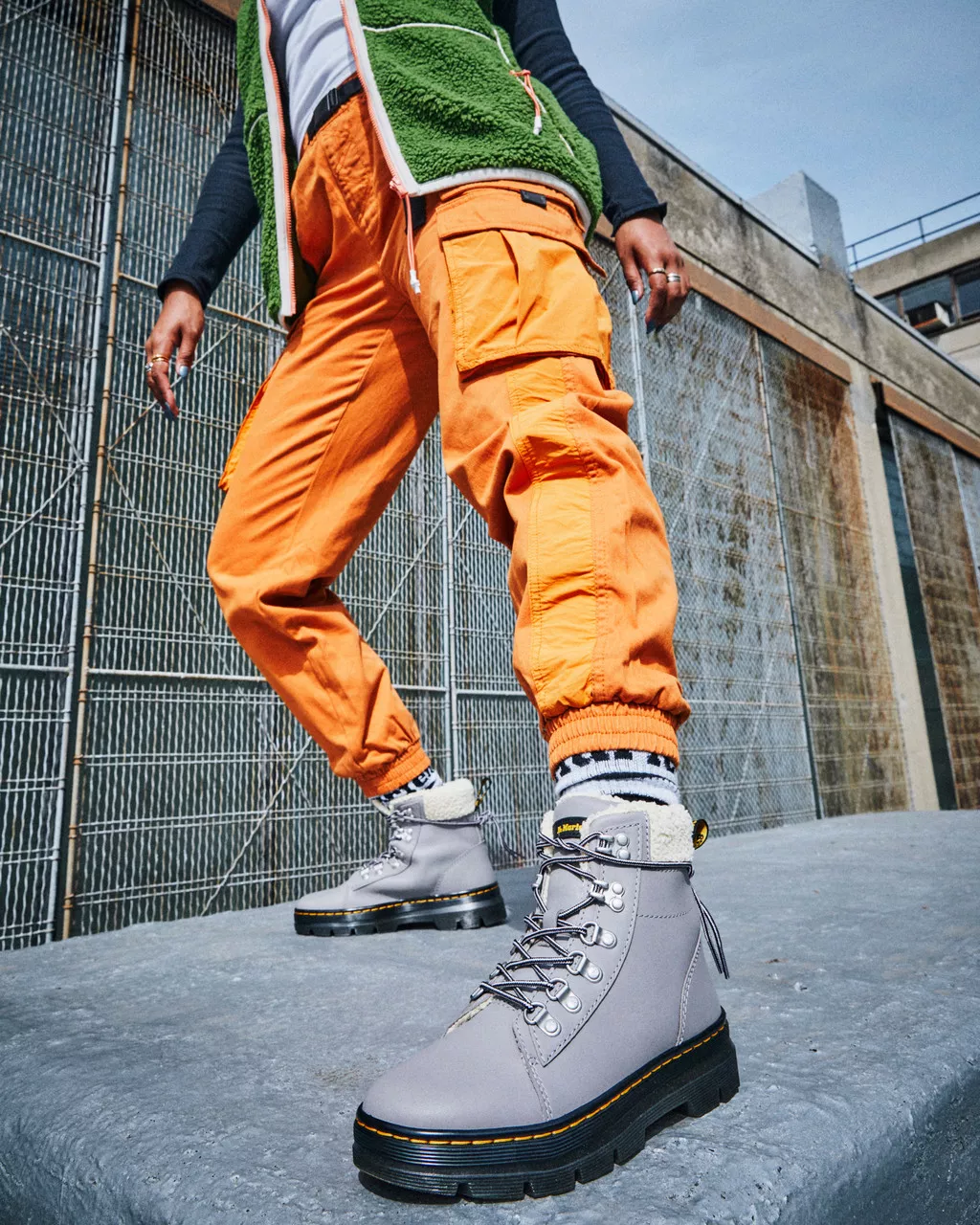 DR MARTENS Combs Faux Fur-Lined Utility Boots