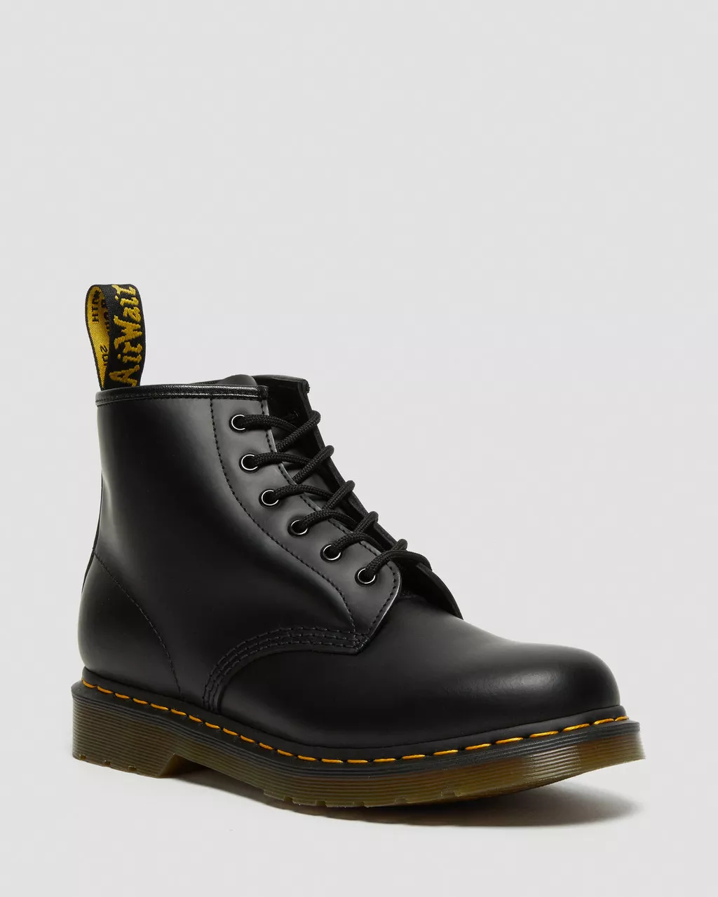 DR MARTENS 101 Yellow Stitch Smooth Leather Ankle Boots