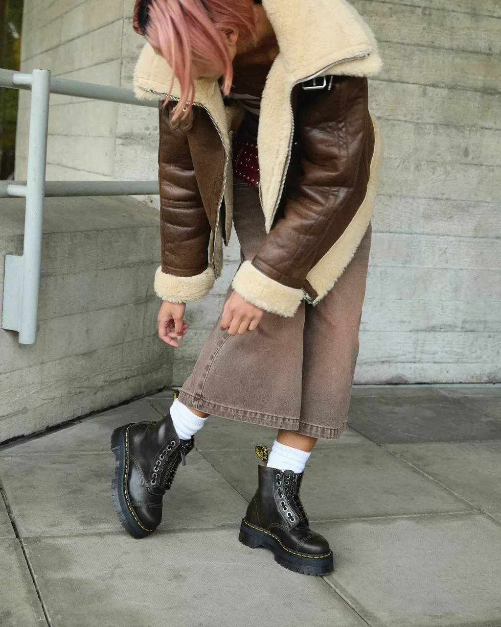 DR MARTENS Sinclair Orleans Leather Platform Boots