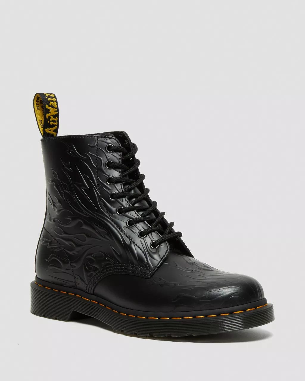 DR MARTENS 1460 Flames Emboss Leather Lace Up Boots