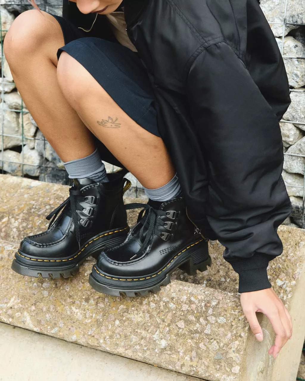 DR MARTENS Corran 3-Eye Atlas Leather Heeled Boots