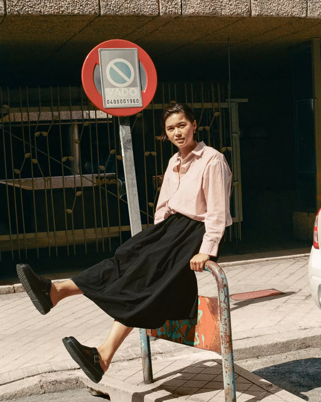 DR MARTENS Laketen Leather Platform Mules