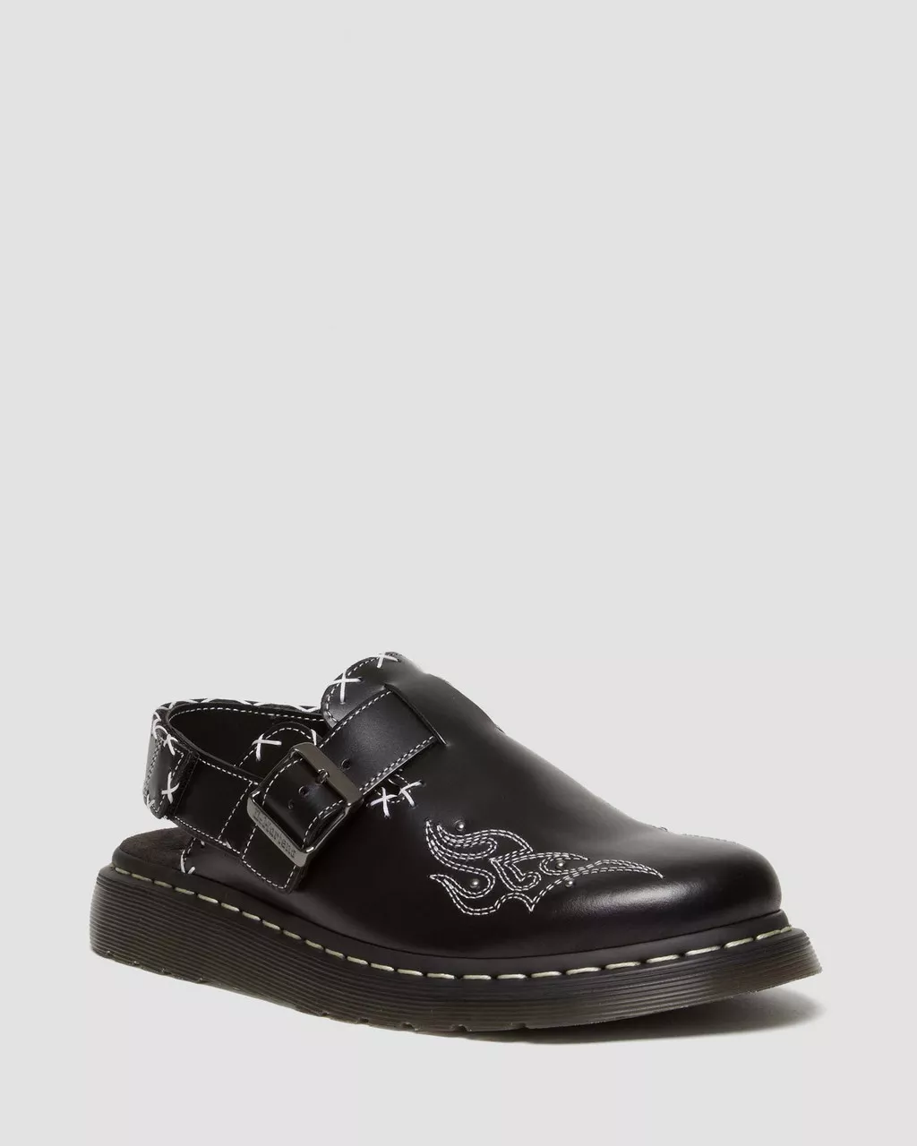 DR MARTENS Jorge Contrast Stitch Leather Mules