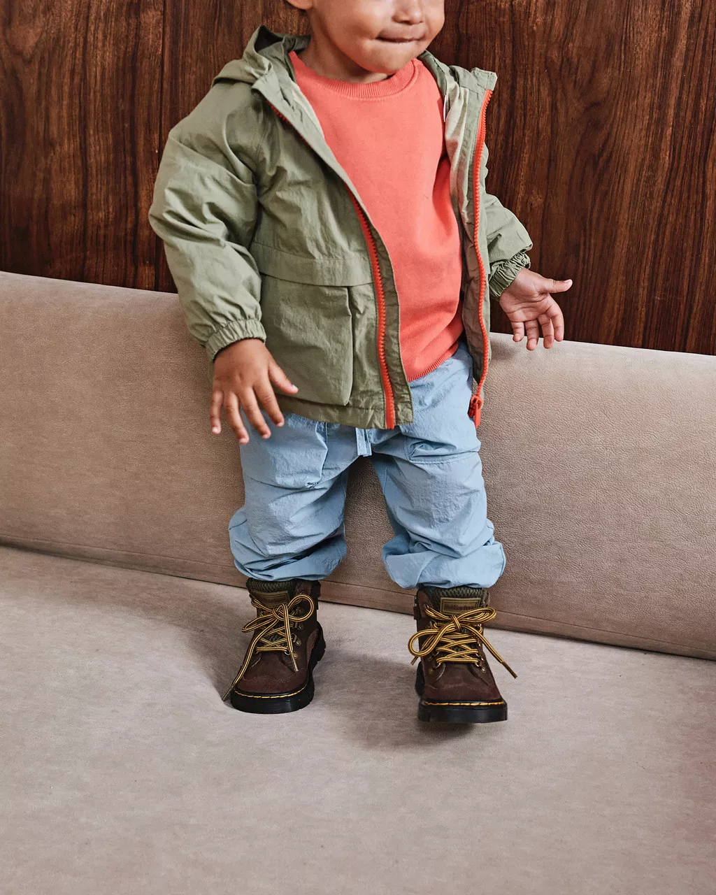 DR MARTENS Toddler Raffe Leather & Suede Boots