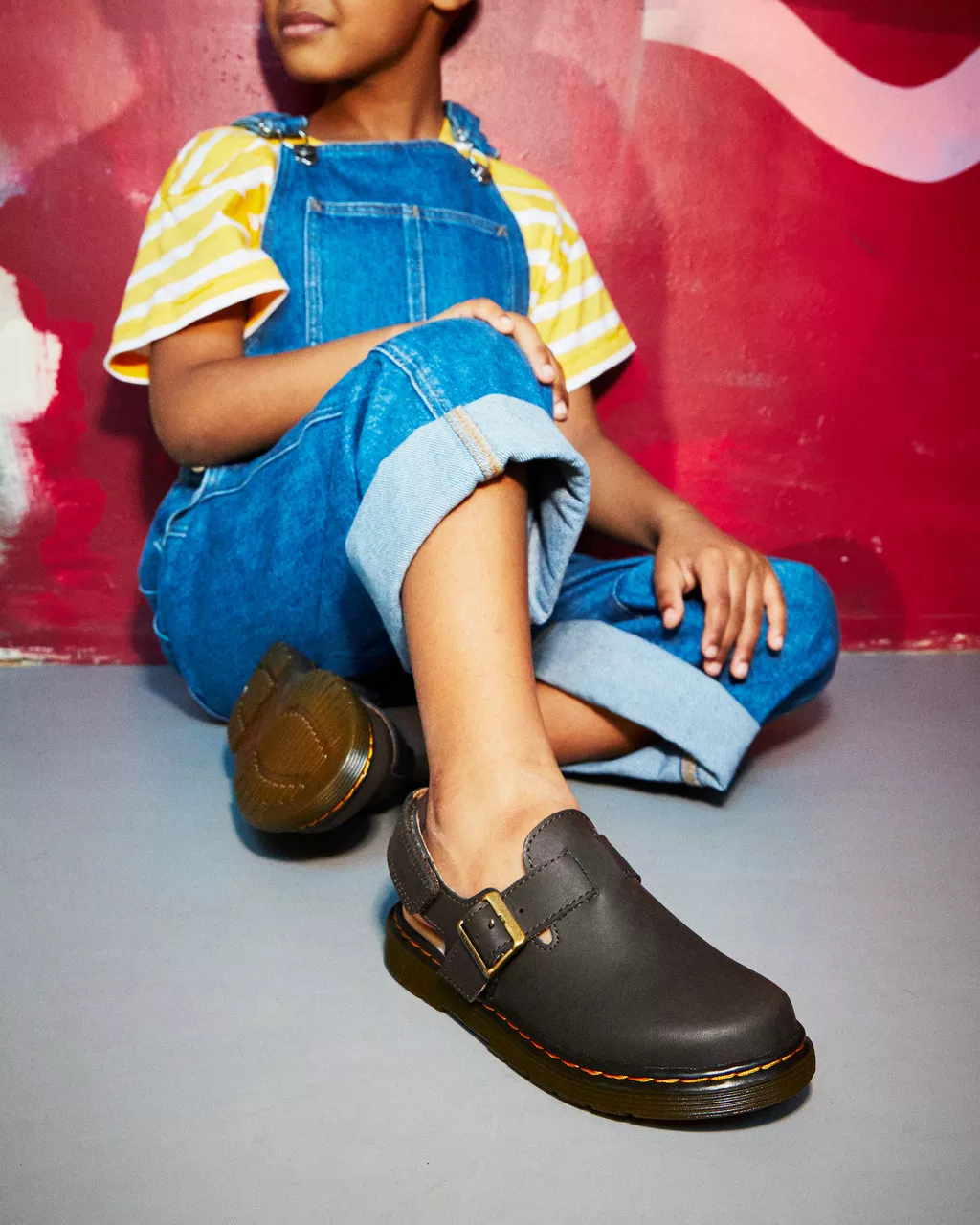 DR MARTENS Junior Jorgie Leather Mules