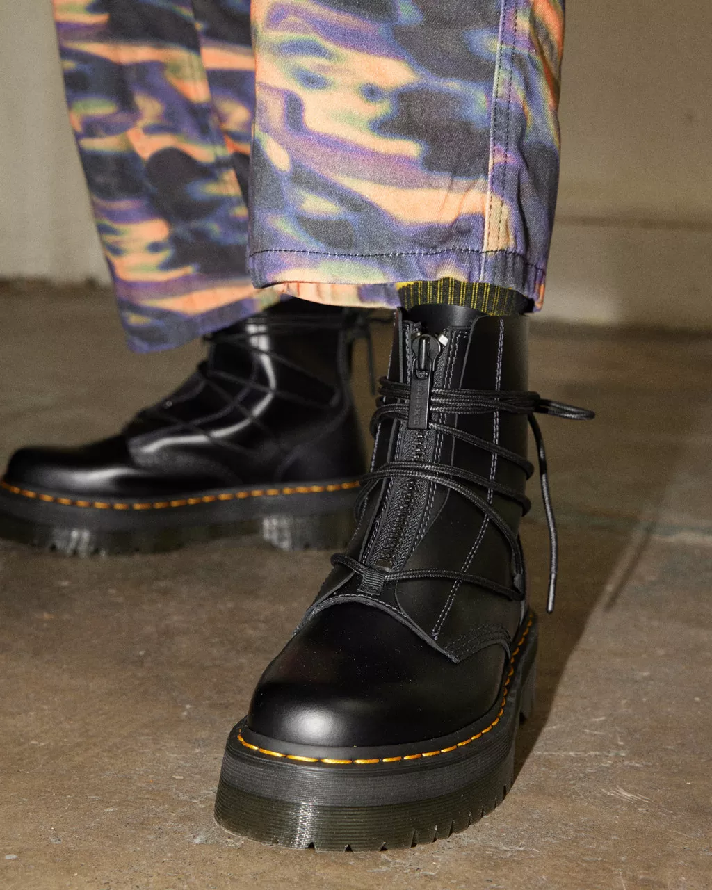 DR MARTENS Jarrick II Laced Leather Platform Boots