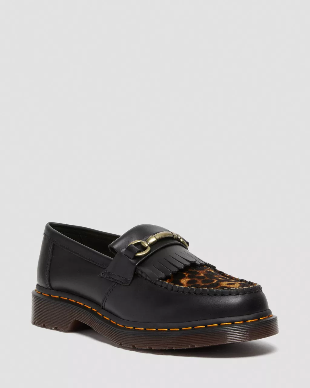 DR MARTENS Adrian Snaffle Leopard Kiltie Loafers