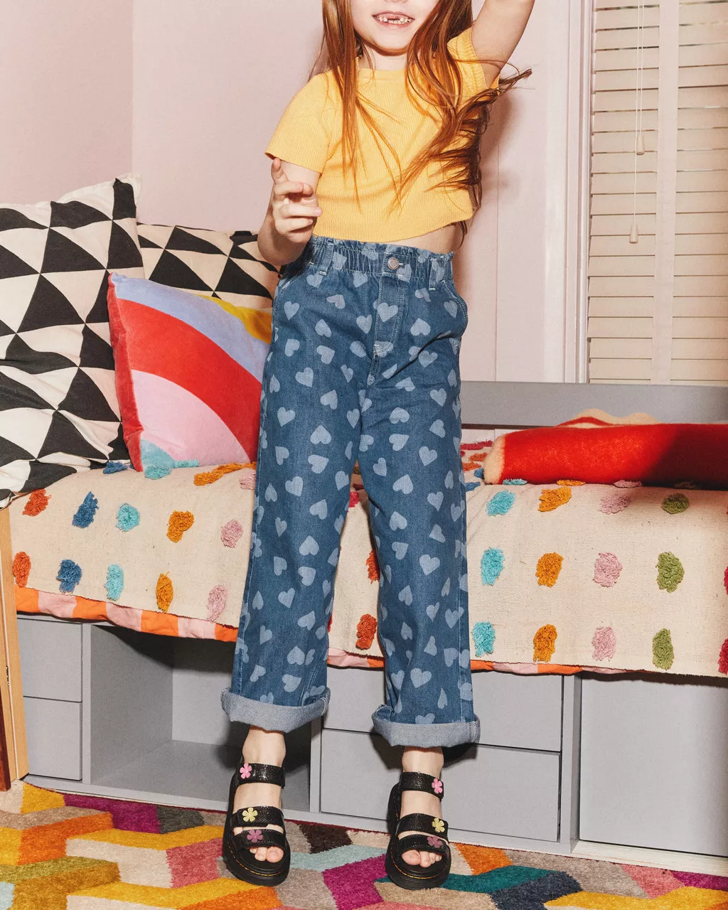 DR MARTENS Junior Klaire Coated Glitter Velcro Sandals