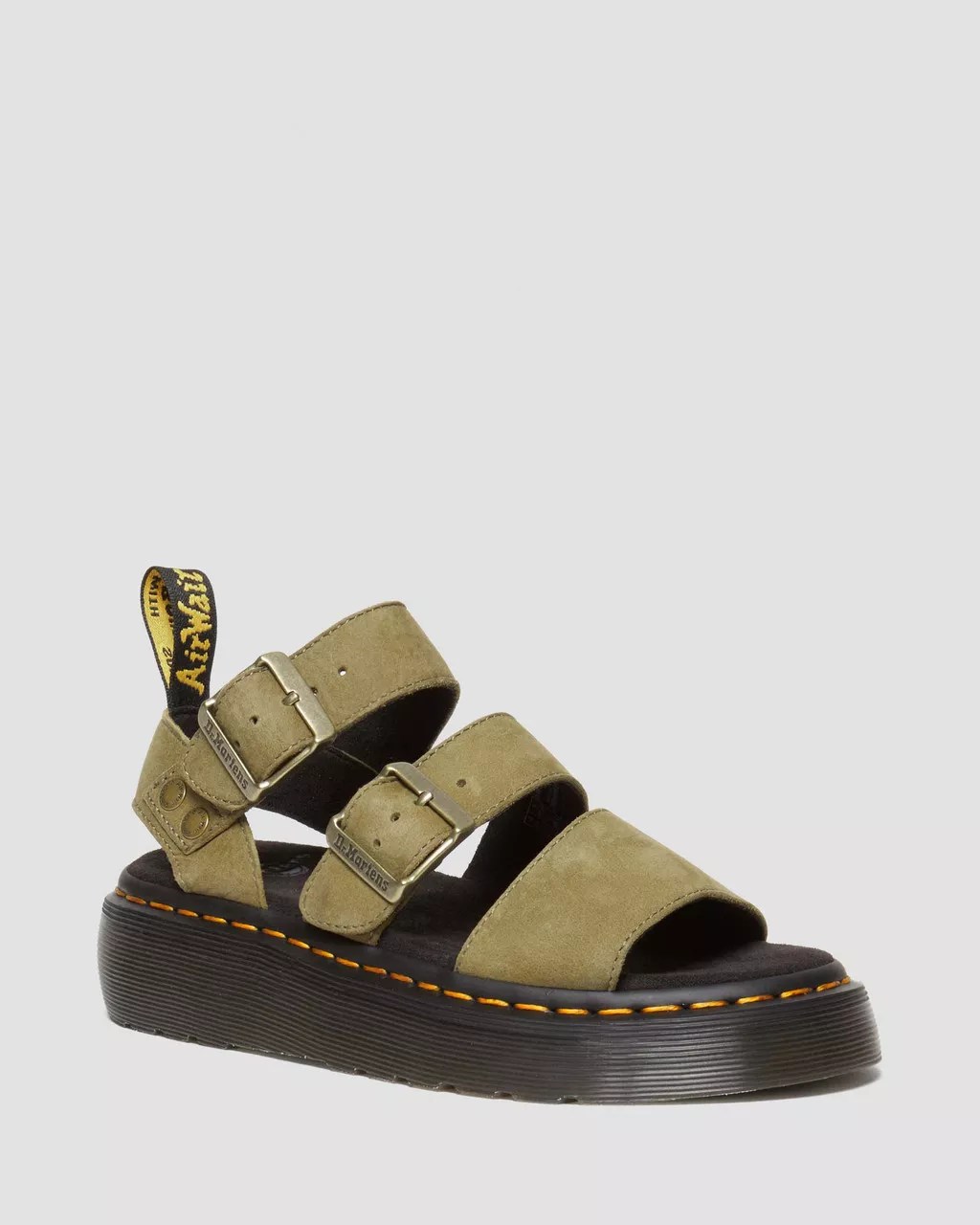 DR MARTENS Gryphon Tumbled Nubuck Leather Platform Sandals