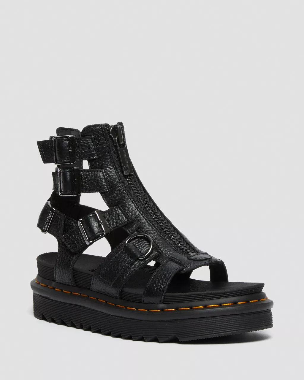 DR MARTENS Olson Zipped Leather Strap Sandals