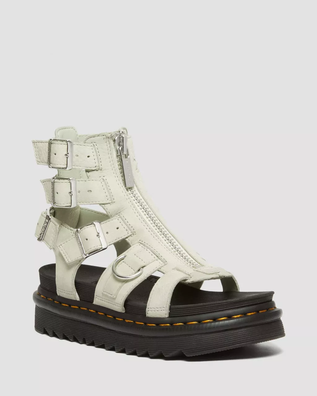 DR MARTENS Olson Tumbled Nubuck Leather Gladiator Zip Sandals