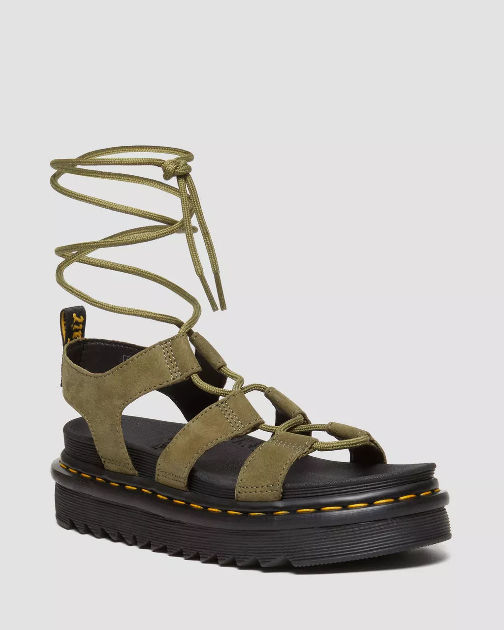 DR MARTENS Nartilla Tumbled Nubuck Leather Gladiator Sandals