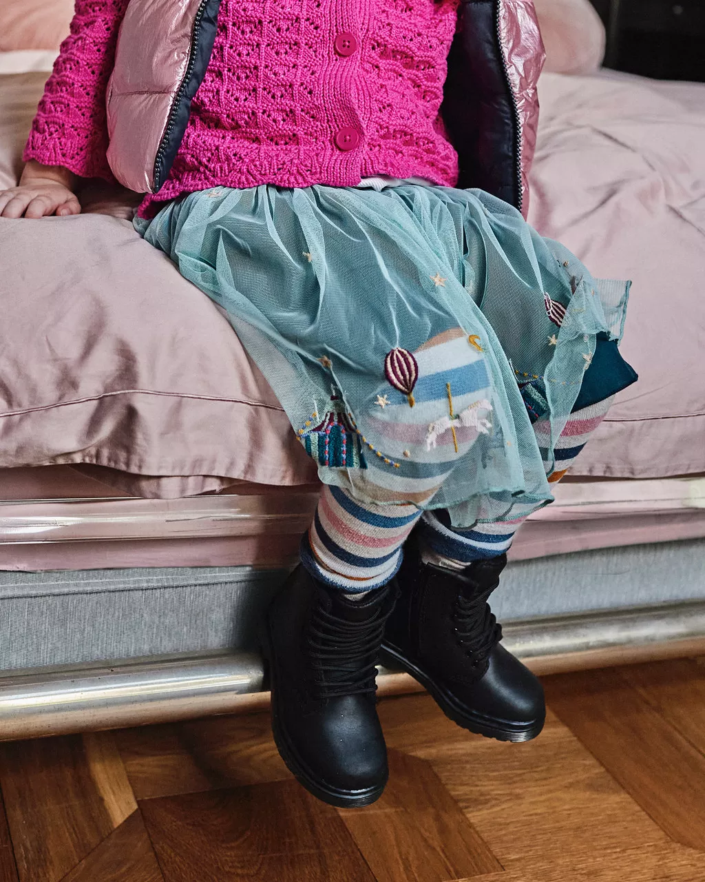 DR MARTENS Toddler 1460 Serena Faux Fur Lined Leather Boots