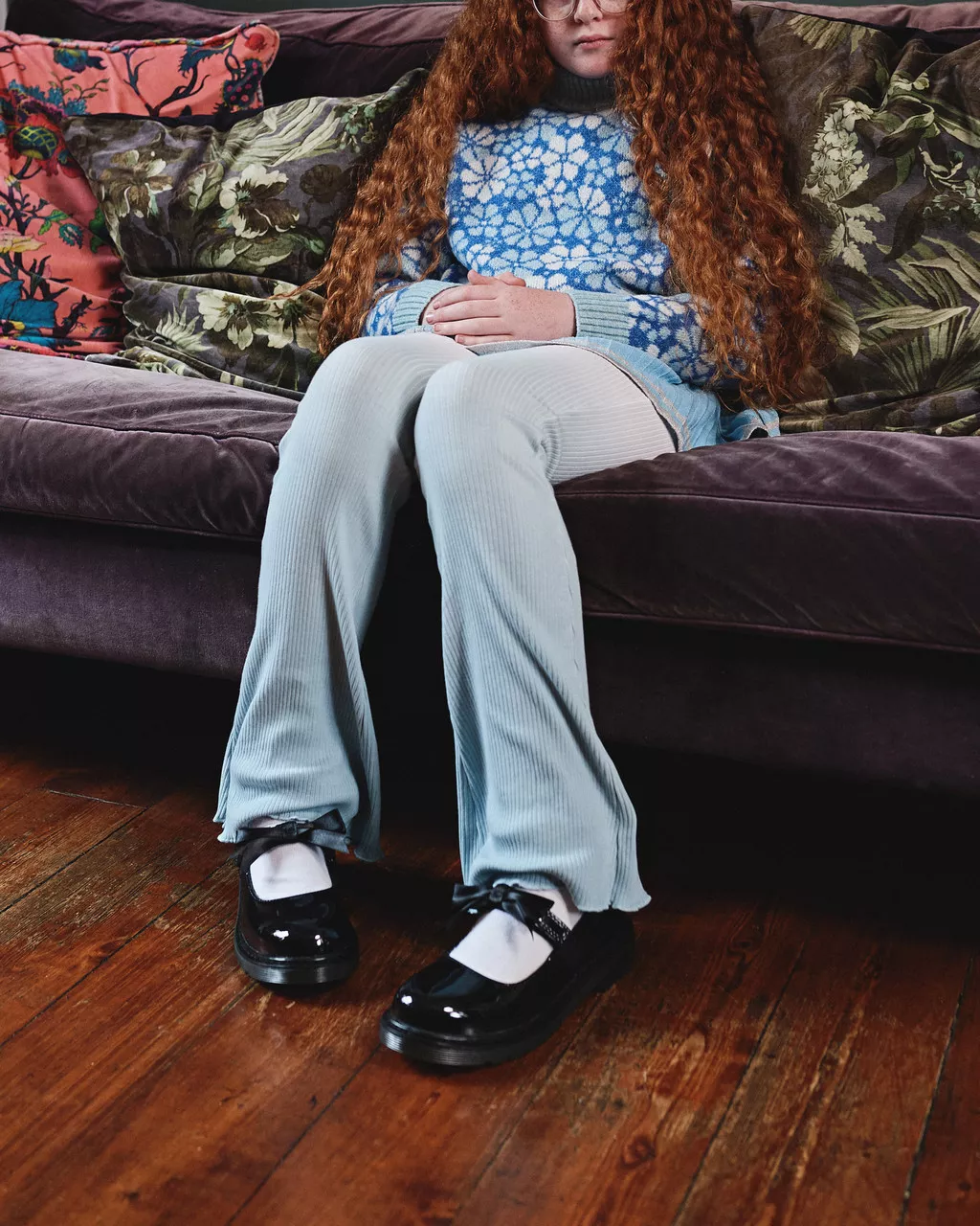 DR MARTENS Youth Maccy II Patent Mary Jane Shoes