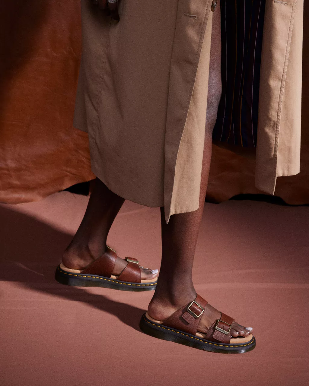 DR MARTENS Josef Ambassador Soft Leather Slide Sandals