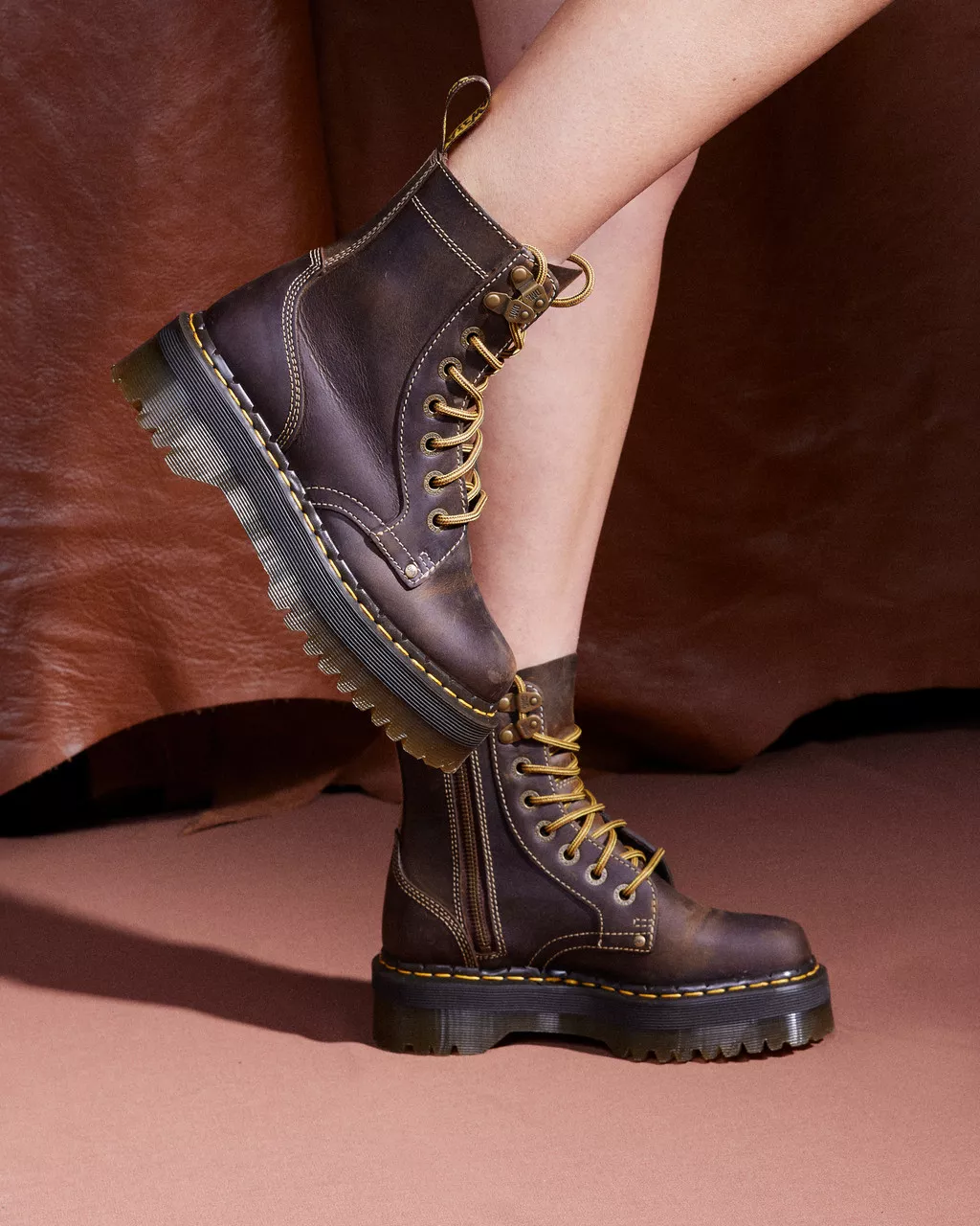 DR MARTENS Jadon Boots Crazy Horse Leather Platforms