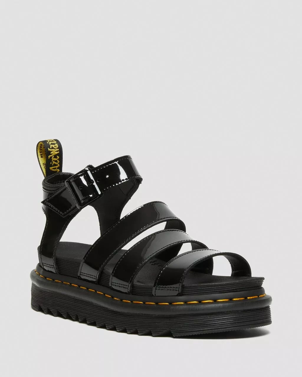 DR MARTENS Blaire Patent Leather Gladiator Sandals