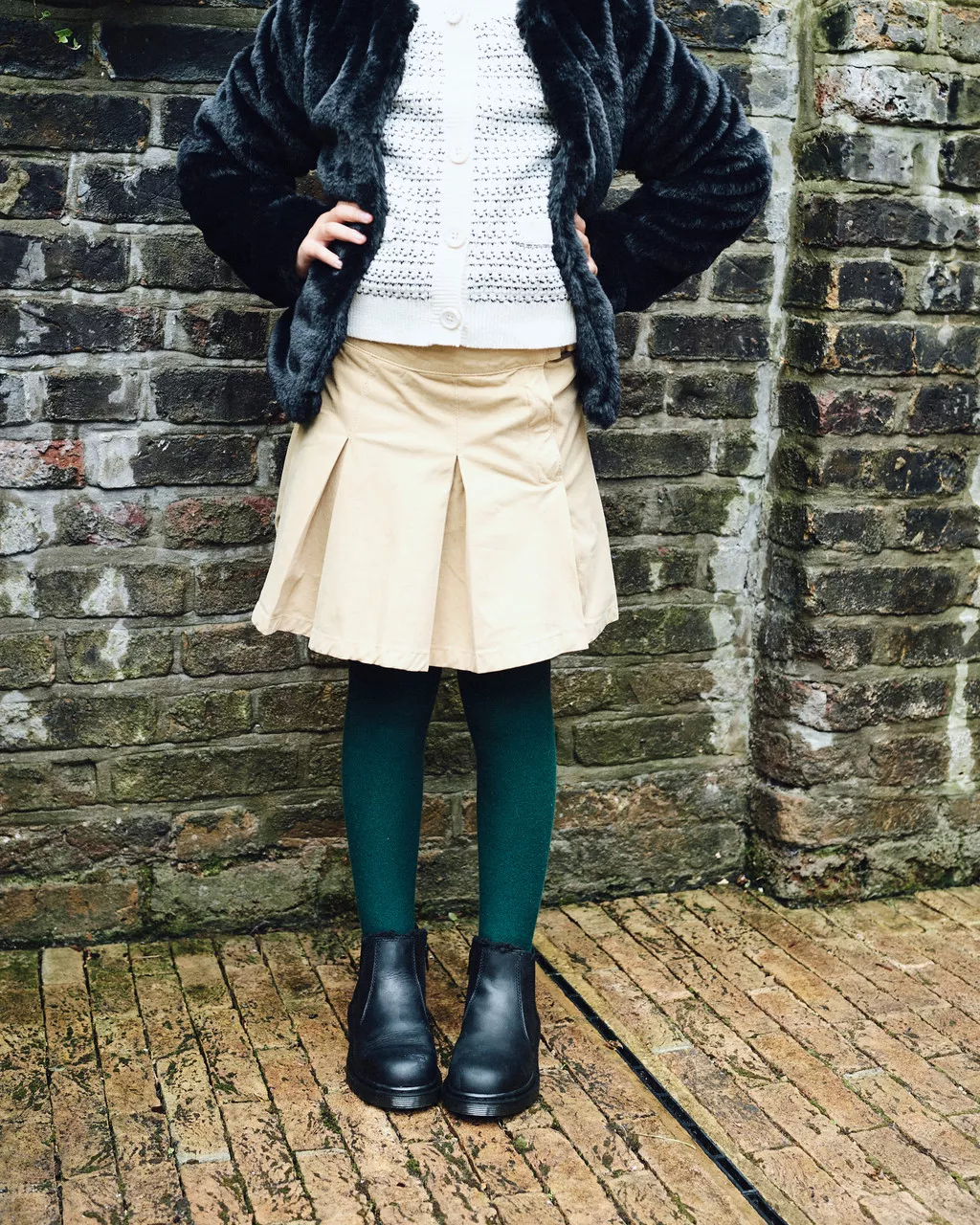 DR MARTENS Junior 2976 Leonore Faux Fur Lined Chelsea Boots