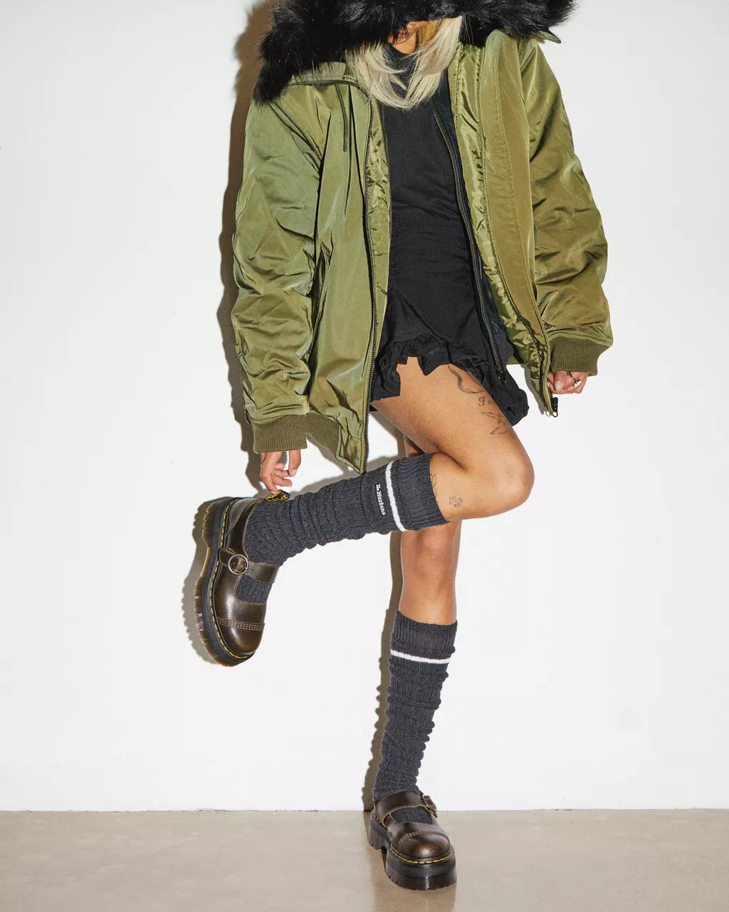 DR MARTENS Addina Orleans Leather Platform Shoes