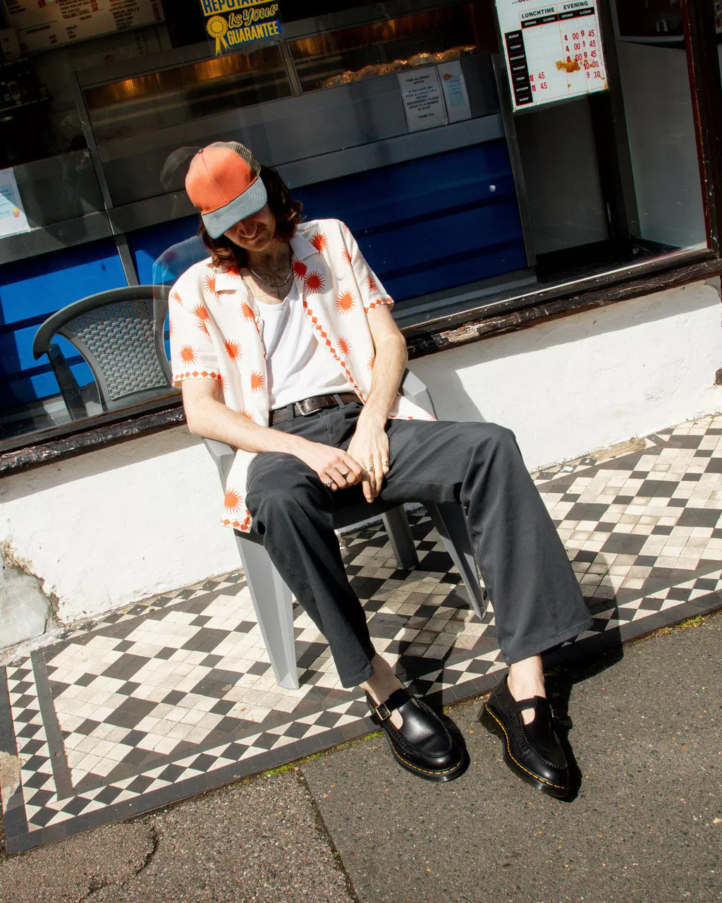 DR MARTENS Adrian T-Bar Woven Leather Mary Jane Shoes