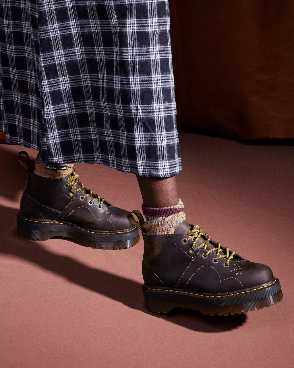 DR MARTENS Church Arc Crazy Horse Platform Monkey Boots