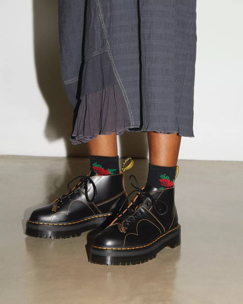 DR MARTENS Church Quad Leather Platform Monkey Boots