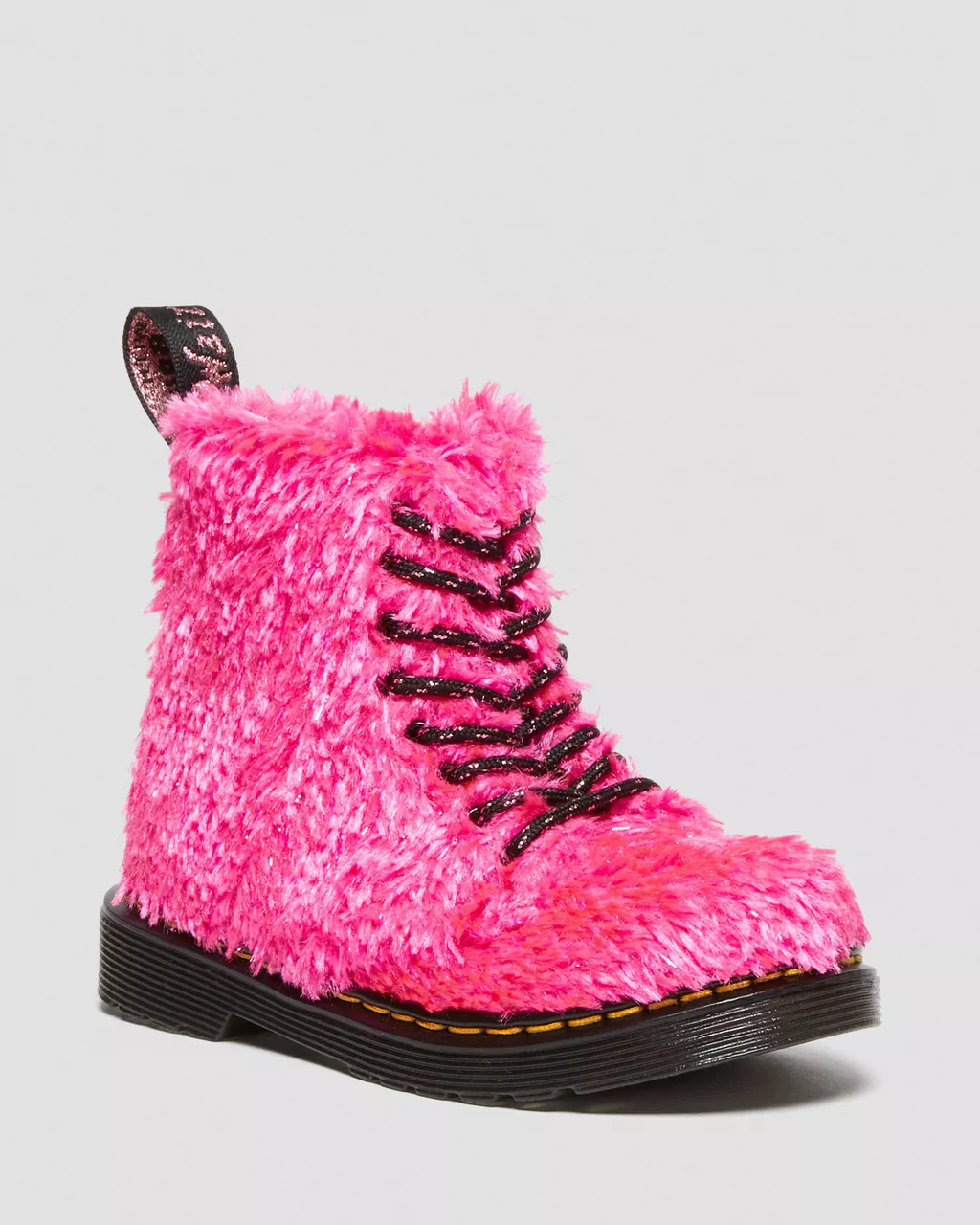 DR MARTENS Toddler 1460 Pascal Tinsel Fur Lace Up Boots