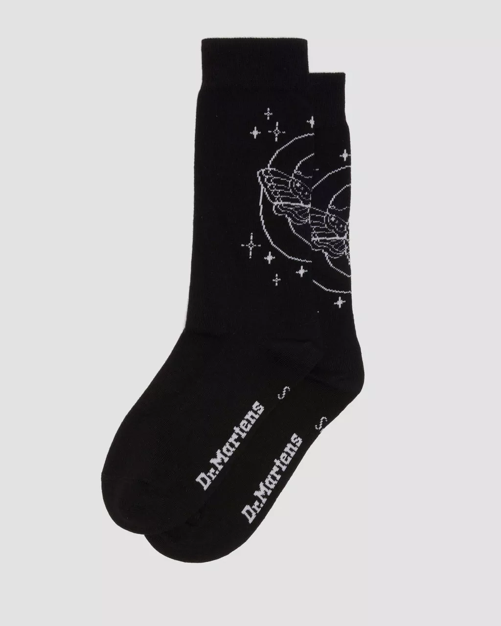 DR MARTENS Celestial Moth Socks Socks Black Organic Cotton Blend
