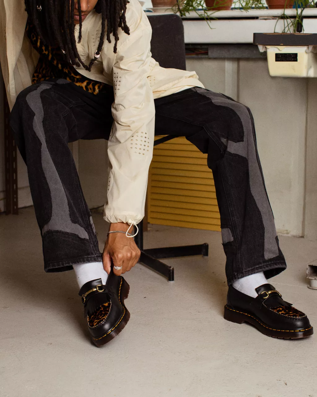 DR MARTENS Adrian Snaffle Leopard Kiltie Loafers