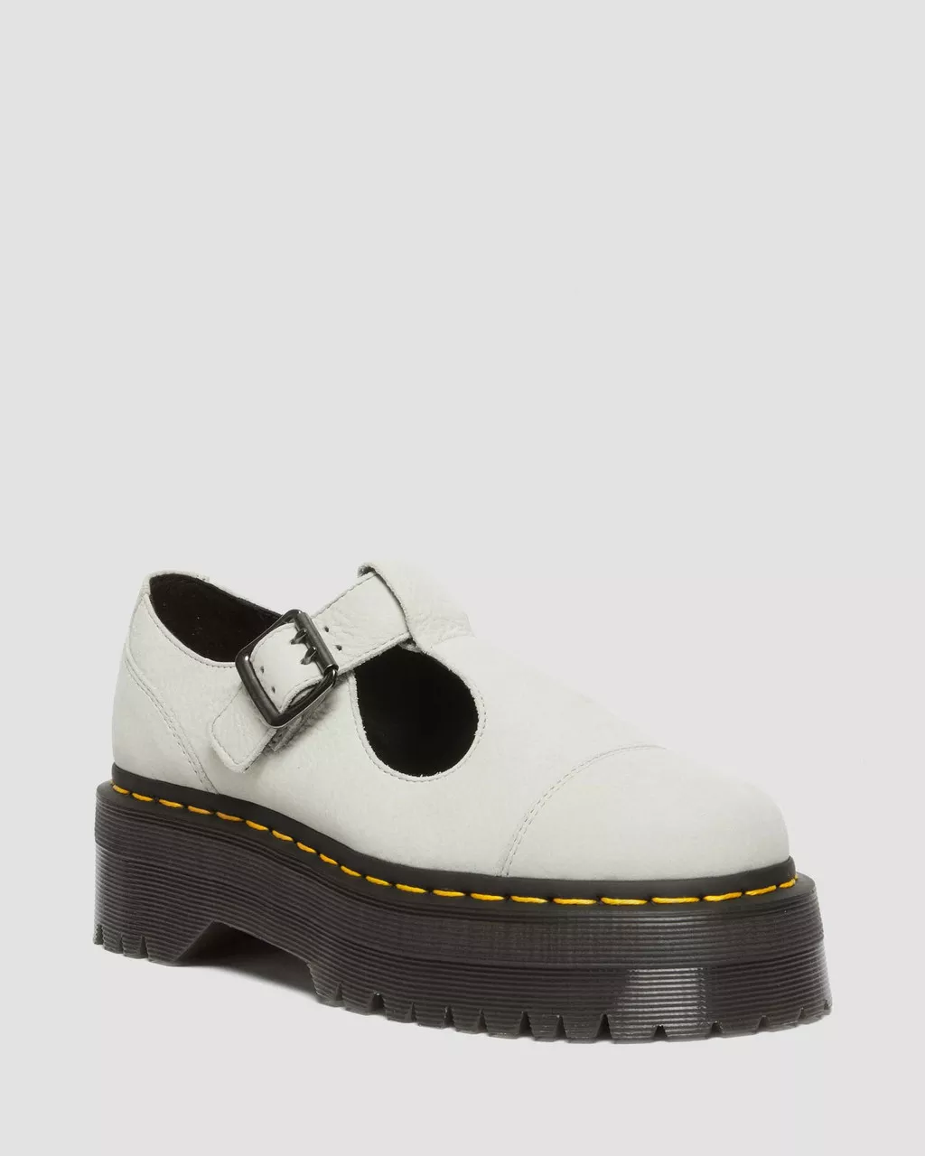 DR MARTENS Bethan Tumbled Nubuck Leather Platform Mary Jane Shoes