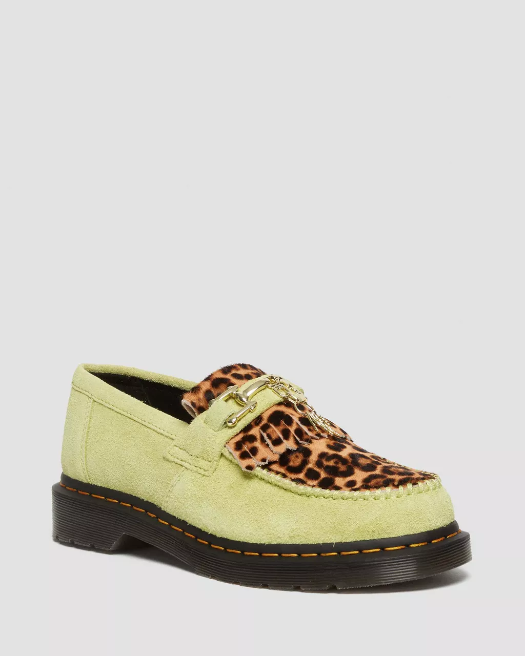 DR MARTENS Adrian Suede & Leopard Hair On Snaffle Loafers