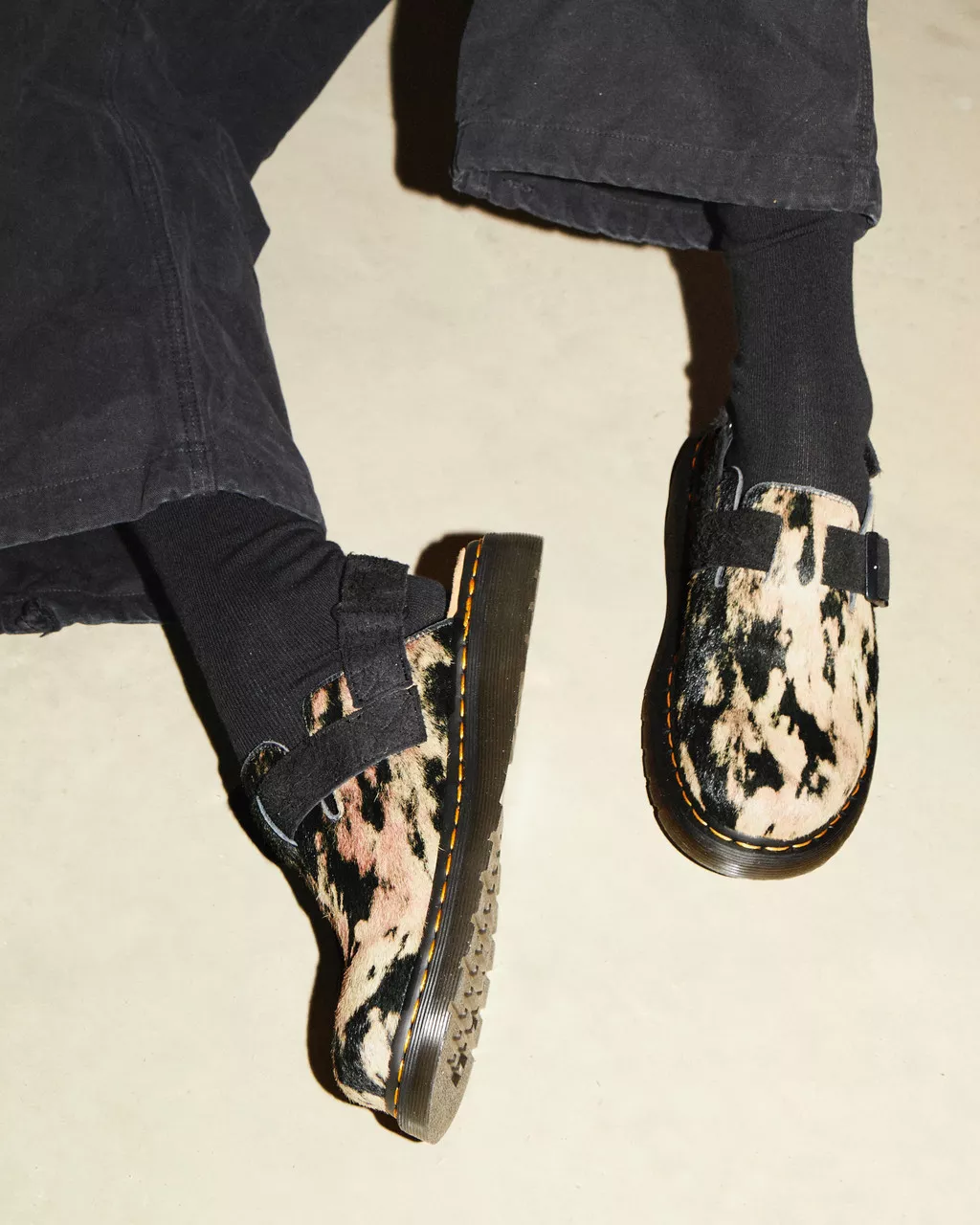 DR MARTENS Jorge II Contrast Hair-On Mules
