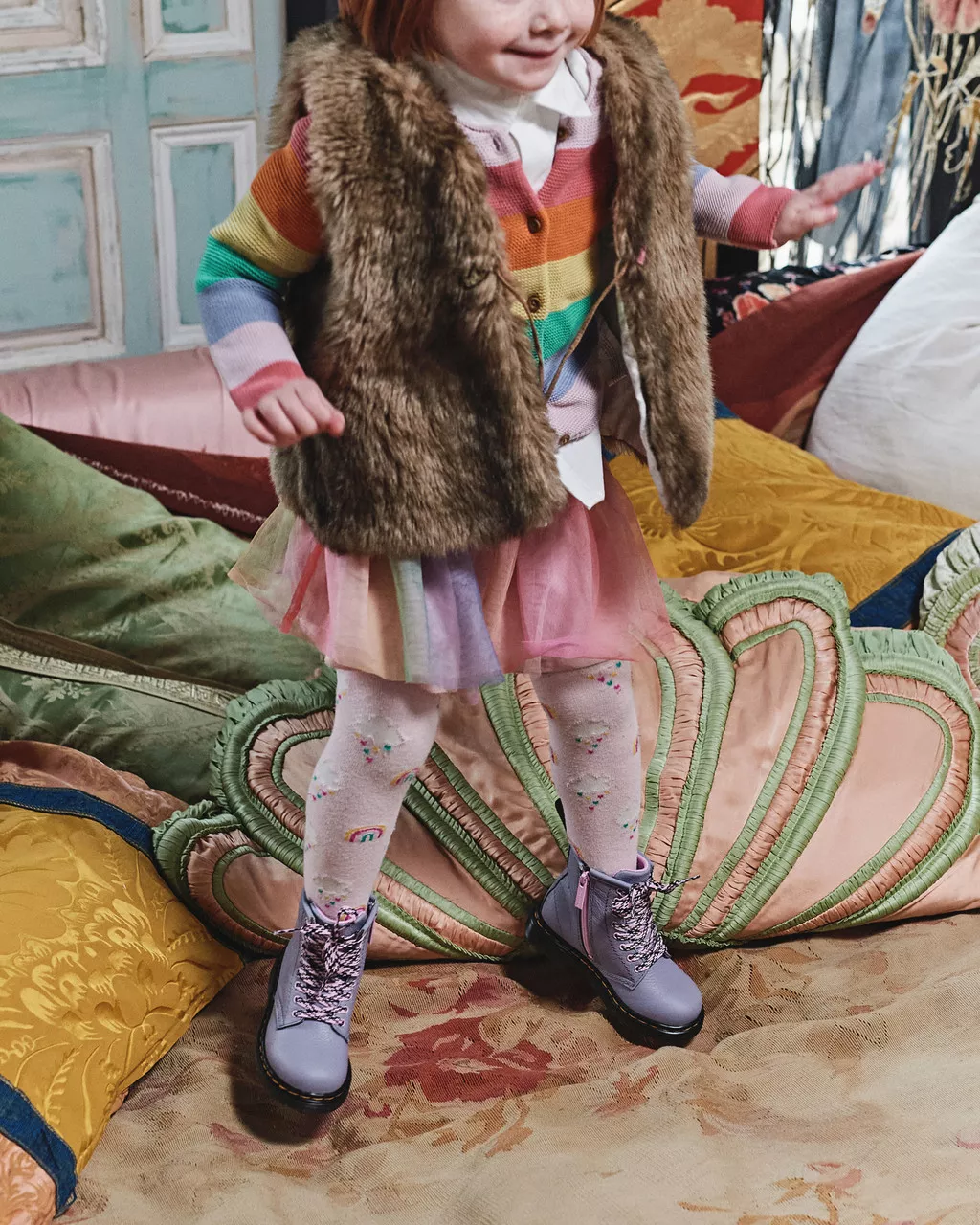 DR MARTENS Toddler 1460 Virginia Leather Lace Up Boots