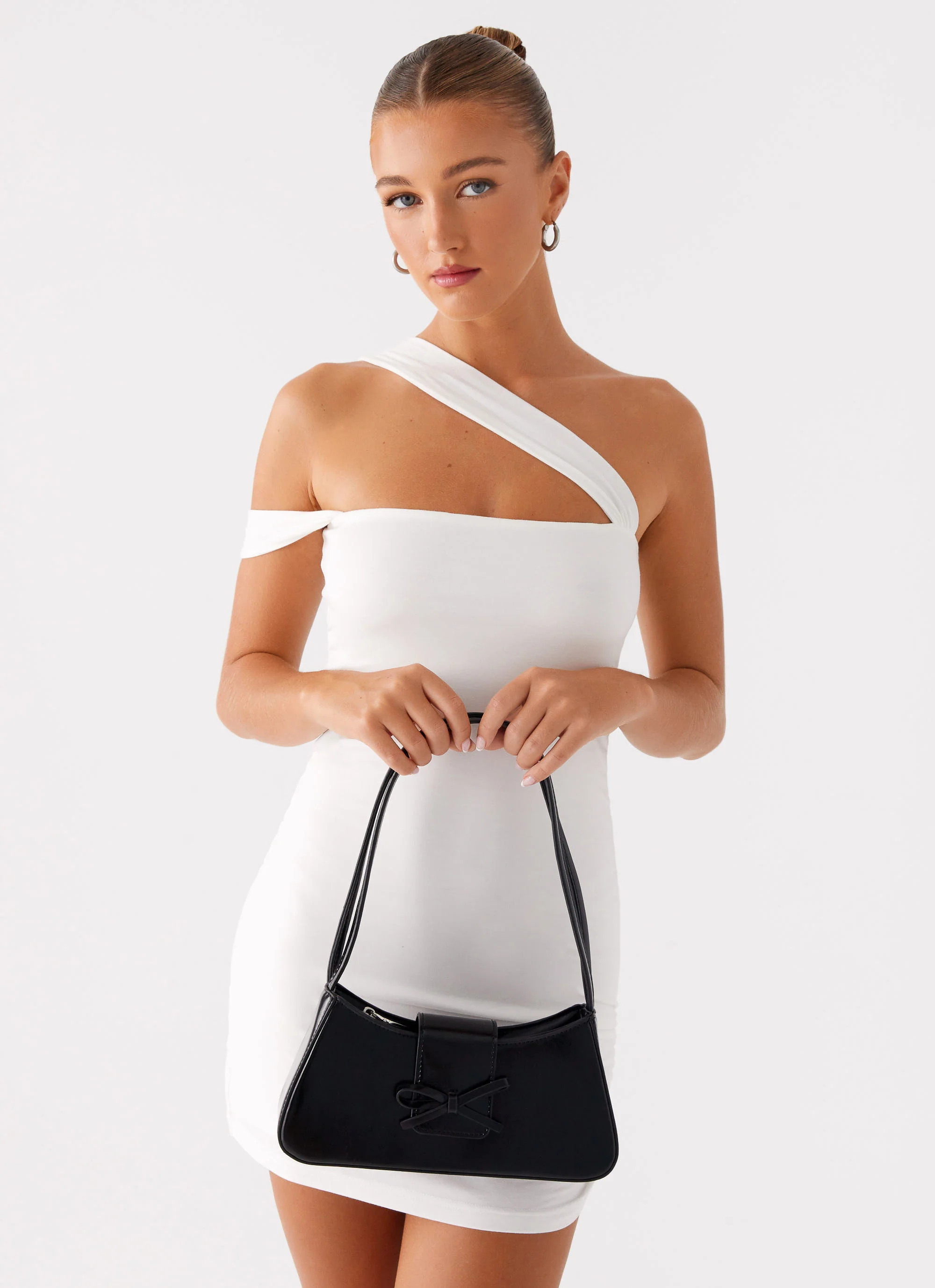 Cara Bow Shoulder Bag - Black