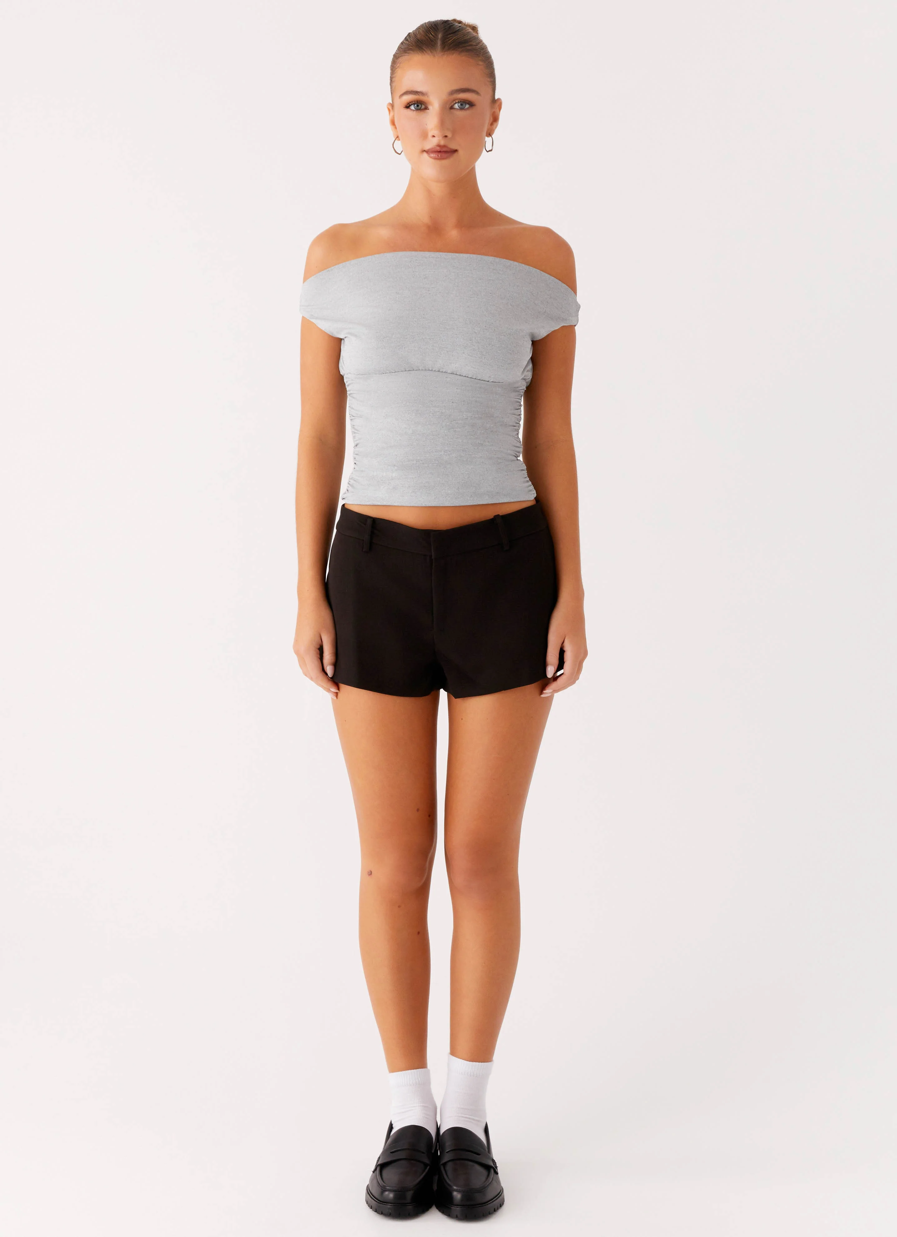 Reva Off Shoulder Top - Grey