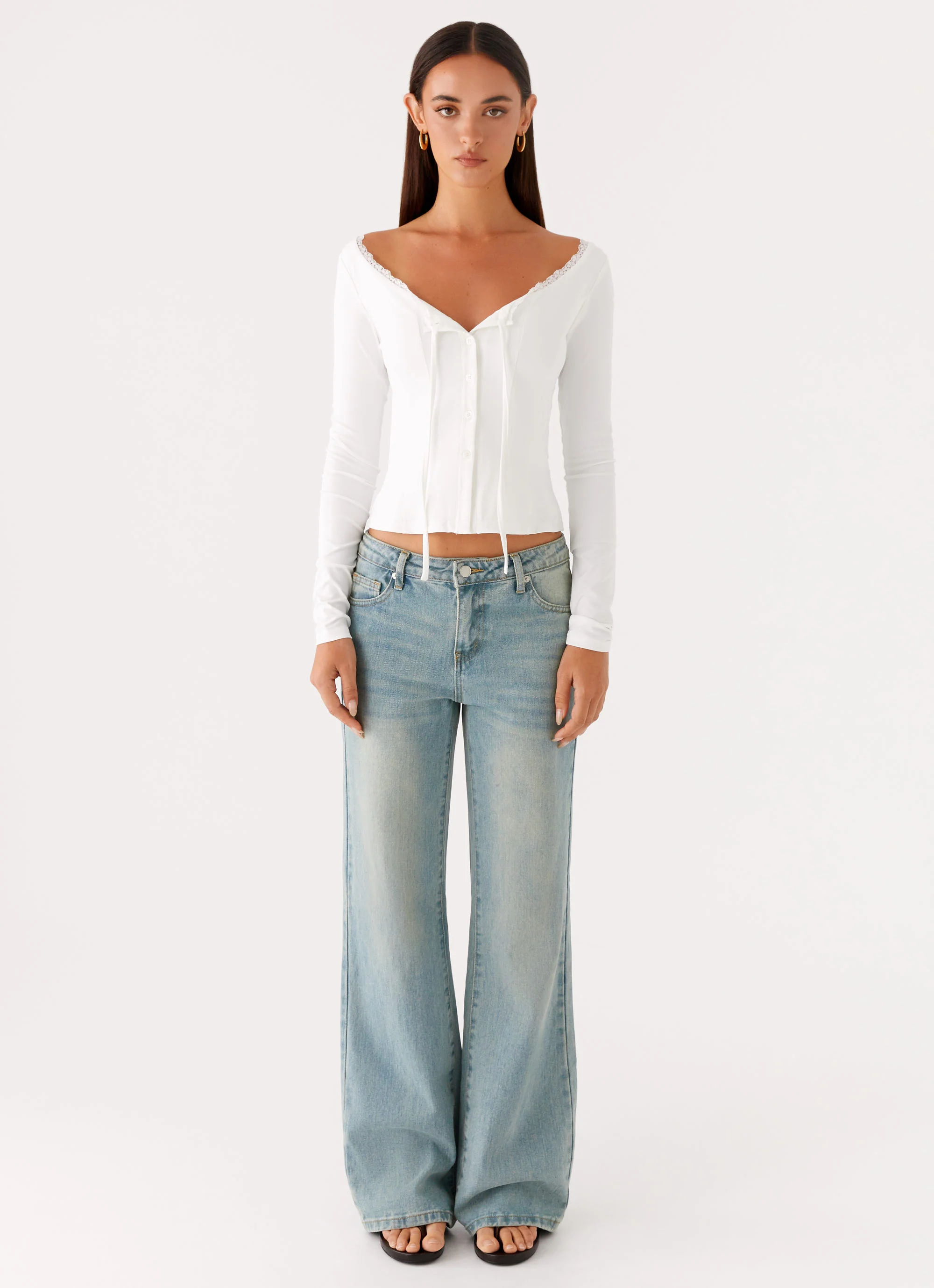 Moda Long Sleeve Top - White