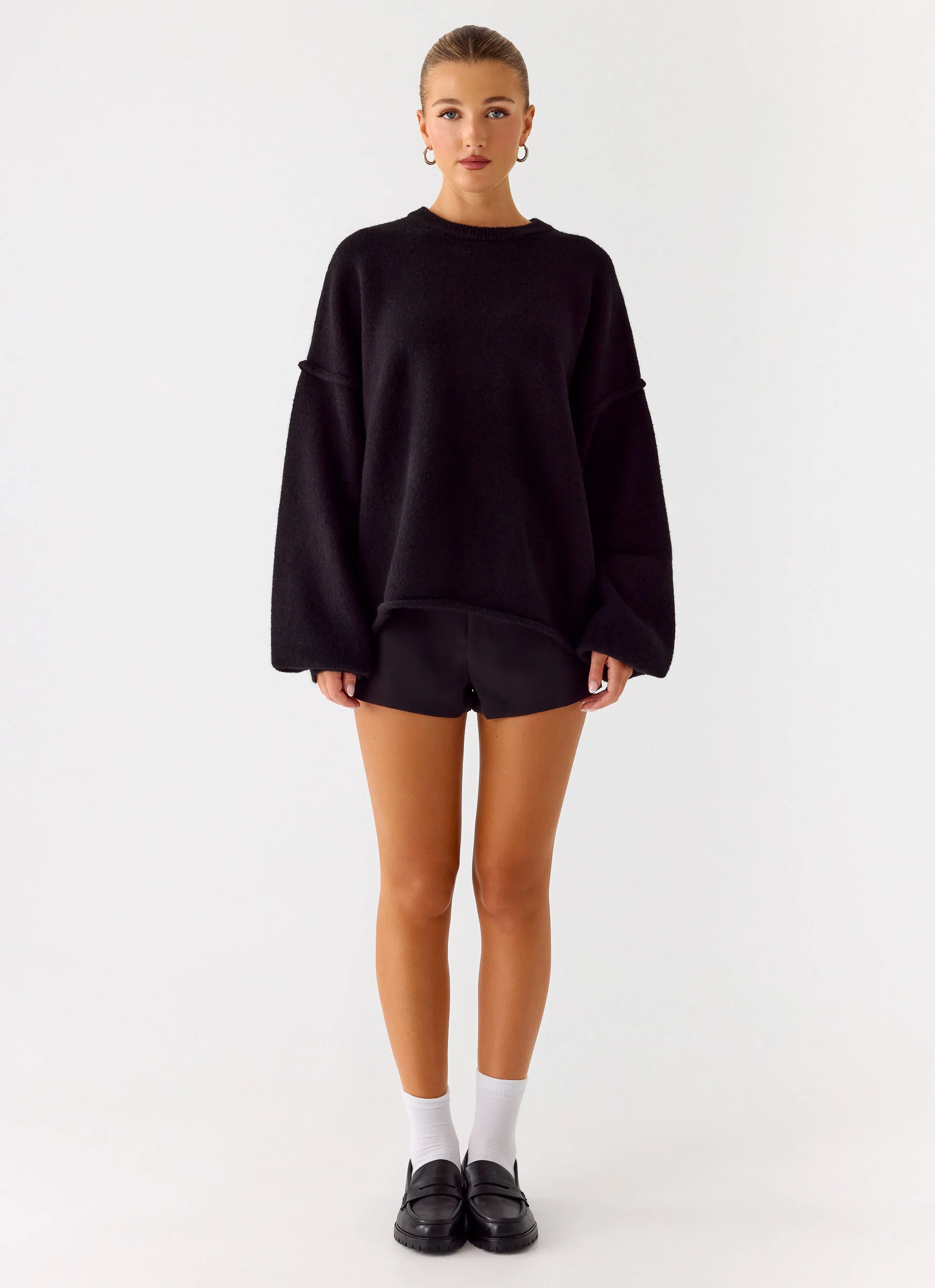 Jack Oversized Knit Sweater - Black
